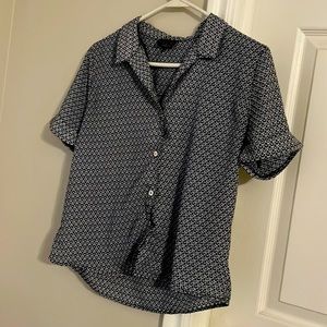 OLM Black & White Button Blouse